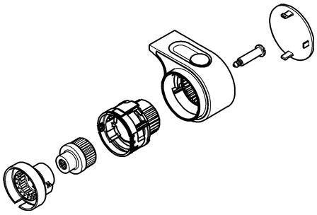 GROHE Absperrgriff 47916 für Grohtherm 2000 – Chrom, Kunststoff verchromt