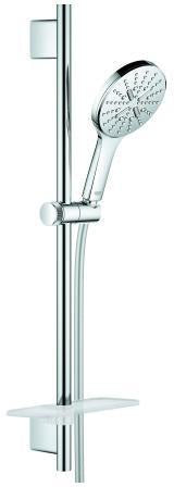 GROHE Rainshower SmartActive 130 Brausestangenset 600 mm Chrom – 3 Strahlarten, DreamSpray, SpeedClean