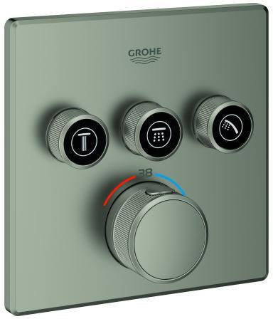 GROHE Grohtherm SmartControl Unterputz-Thermostat 3 Ventile eckig Chrom