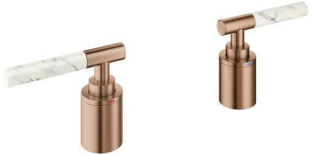 GROHE Atrio Private Collection Hebelgriffe White Attica Caesarstone Chrom – 2er-Set H/C