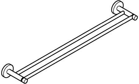 GROHE Essentials Doppel-Badetuchhalter 654 mm Metall matt black – verdeckte Befestigung