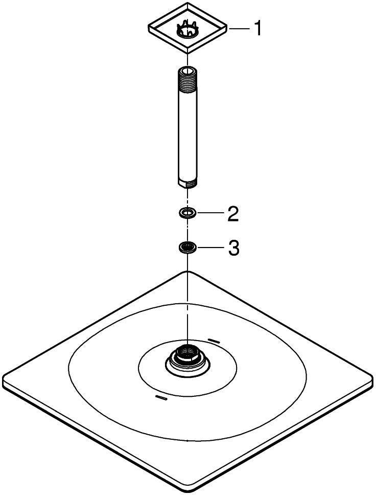 GROHE Rainshower Mono 310 Cube Kopfbrause-Set Deckenauslass 142 mm, 1 Strahl, 7,5 l/min, Chrom