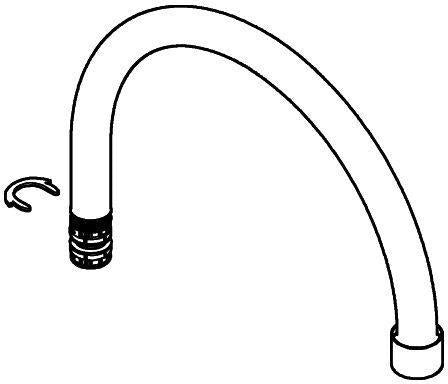 GROHE C-Auslauf 13371 für Eurosmart Spültischbatterie Wandmontage Chrom