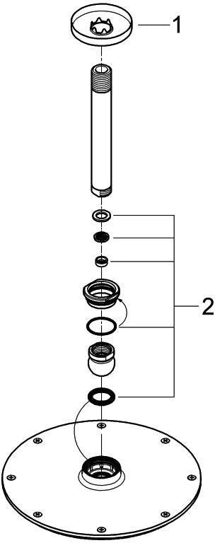 GROHE Rainshower Cosmopolitan 210 Kopfbrause-Set Deckenauslass 142 mm Chrom 8,5 l/min