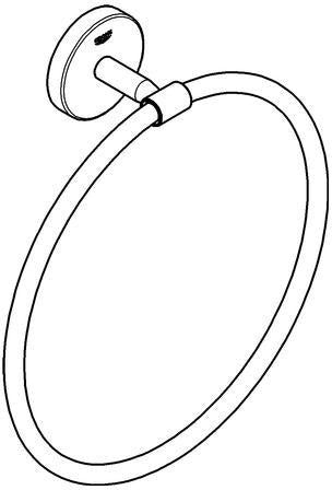 GROHE Bau Cosmopolitan Handtuchring – geschlossen, verchromt, schwenkbar, 210 mm
