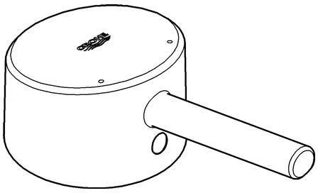 GROHE Hebel 46723 Chrom – Armaturengriff mit rot/blauer Temperaturanzeige