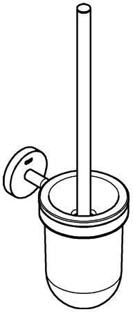 GROHE Bau Cosmopolitan Toilettenbürstengarnitur – Wandmontage, verchromt, mit Glas-Einsatz