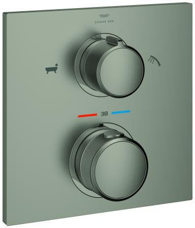 GROHE Allure Thermostat-Wannenbatterie Fertigmontageset cool sunrise gebürstet