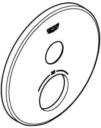 GROHE Rosette 49030 rund für SmartControl – Chrom, Metall, für Unterputz-Thermostate mit 1 Absperrventil