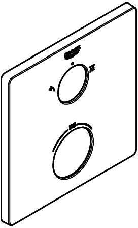 GROHE Rosette 49078 für Thermostat-Fertigmontagesets – eckige Wandrosette in Chrom mit FastFixation