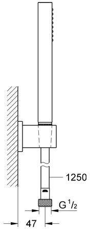 GROHE Euphoria Cube Stick Wandhalterset 15 l/min mit Brausehalter und Silverflex Schlauch in Chrom