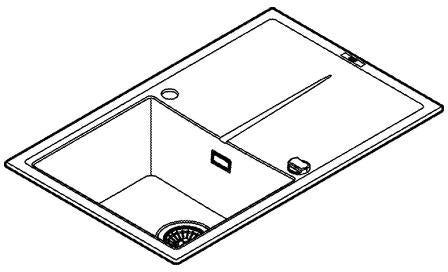 GROHE K400 Kompositspüle 1 Becken 780x500mm mit Abtropffläche granit grau