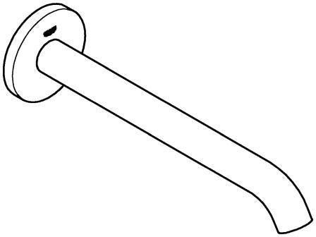 GROHE Essence Wanneneinlauf Wandmontage Chrom – J-Auslauf mit 221 mm Ausladung