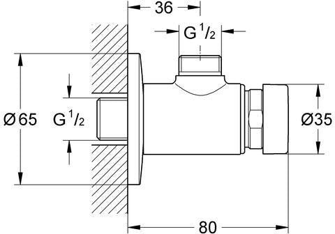GROHE Selbstschluss-Brauseventil Euroeco CT 36267 Aufputz-Montage chrom