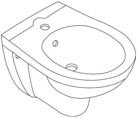 GROHE Bau Keramik Wandbidet 526x370mm alpinweiß mit 1 Hahnloch und Überlauf