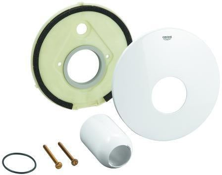 GROHE Rosette 46904 Chrom – Fertigmontageset für Einhand-Brausebatterie, 150 mm, QuickFix