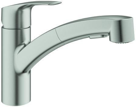GROHE Eurosmart Spültisch-Einhandmischer mit ausziehbarem Auslauf und Dual-Spülbrause in Chrom