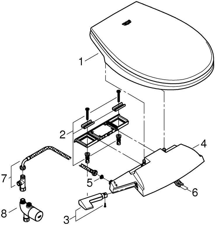 GROHE Bau Keramik Dusch-WC-Aufsatz alpinweiß – WC-Sitz mit Deckel und Soft-Close