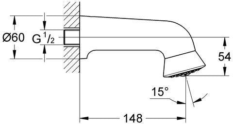 GROHE Relexa Plus 60 Kopfbrause DN15 SpeedClean Chrom – 1 Strahlart, 60 mm, rund