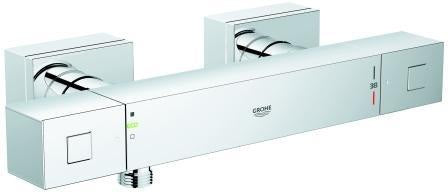 GROHE Grohtherm Cube Thermostat-Brausebatterie eigensicher chrom – Wandmontage