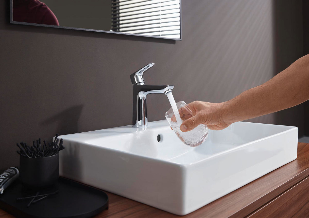 HANSGROHE Talis E Einhebel-Waschtischmischer 110 mit Ablaufgarnitur, chrom – ComfortZone, 5 l/min