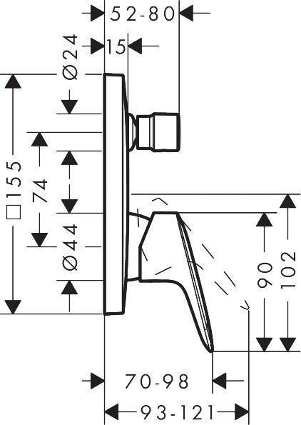 HANSGROHE LOGIS Einhebel-Wannenmischer DN 15 Unterputz Chrom – Fertigmontageset mit Umsteller
