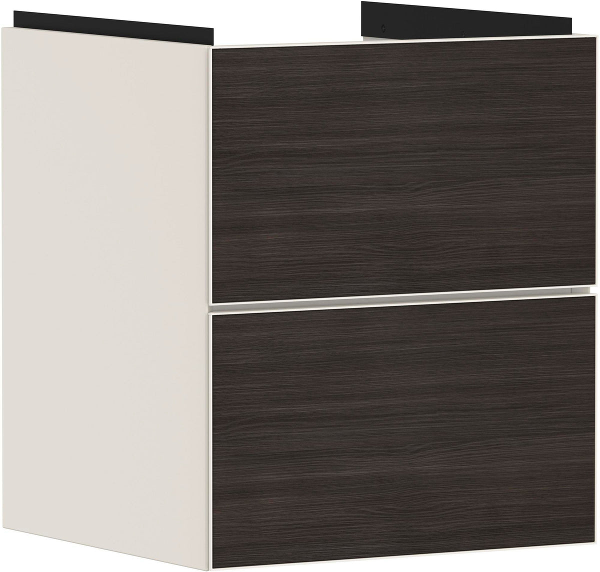HANSGROHE Xevolos E Waschtischunterschrank 480 mm eiche dunkel mattweiß grifflos PushOpen