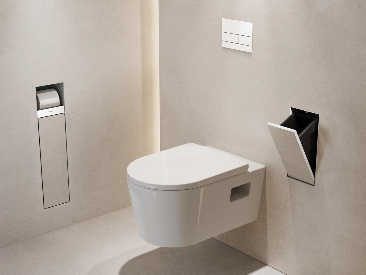 HANSGROHE XtraStoris Rock Einbau-Abfalleimer mit befliesbarer Push-Open Tür 300/150/140
