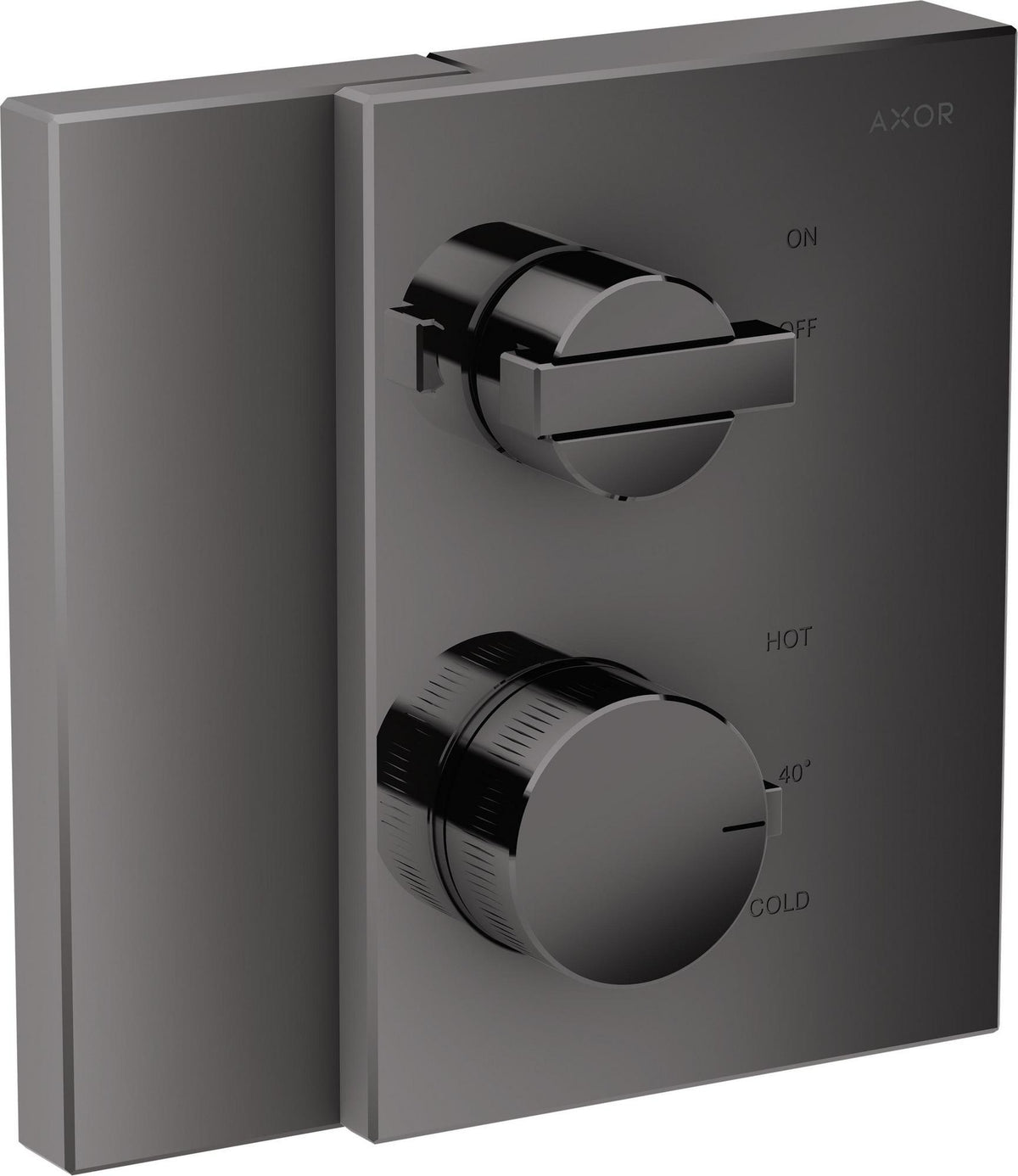 AXOR Edge Thermostat Unterputz Fertigset Chrom mit Absperrventil – 1 Verbraucher, thermostatisch
