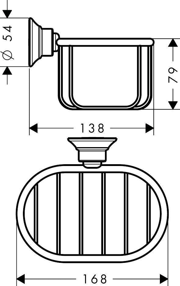 AXOR MONTREUX Seifenkorb Wandmontage verchromt – ovale Duschablage von Hansgrohe
