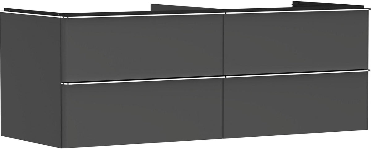 HANSGROHE Xelu Q Waschtischunterschrank 1360 mm weiß hochglanz, 4 Schubkästen, Griffleiste chrom