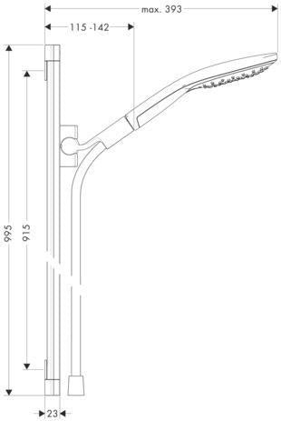 HANSGROHE Raindance Select S 150 3jet Brauseset mit Unica 900 mm Brausestange in Chrom