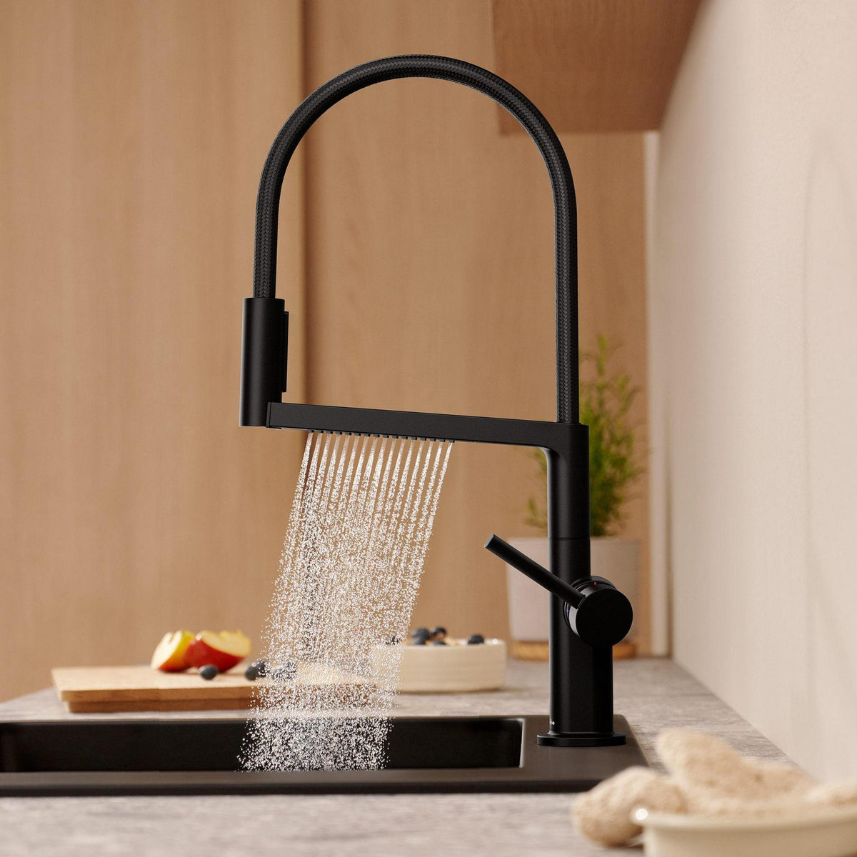 HANSGROHE Talis Select M54 PowderSpray Spültischmischer mattschwarz – ComfortZone 210, 3jet, Movaflex