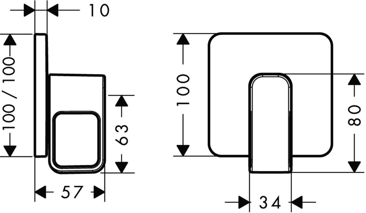 AXOR URQUIOLA Abstellventil DN 15/DN 20 Unterputz, chrom – Einbauabsperrventil