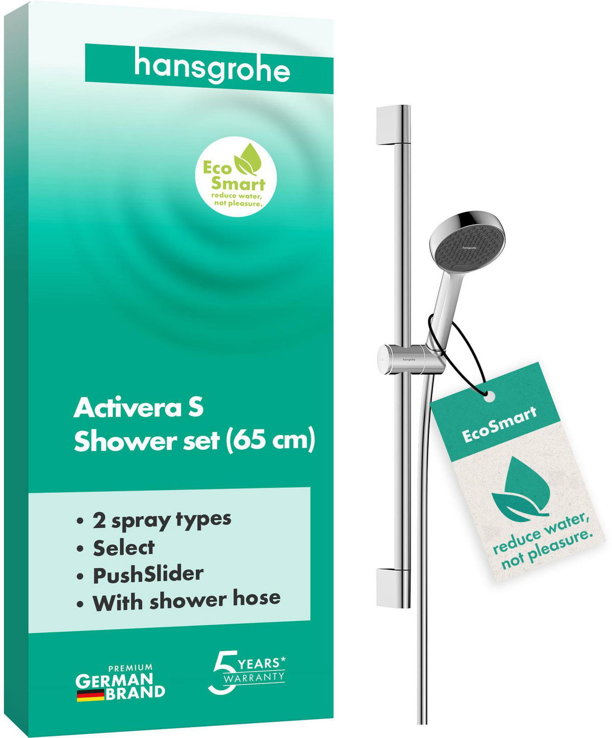 Hansgrohe Activera Select S 95 2jet EcoSmart Brauseset mit Brausestange Typ 65 chrom