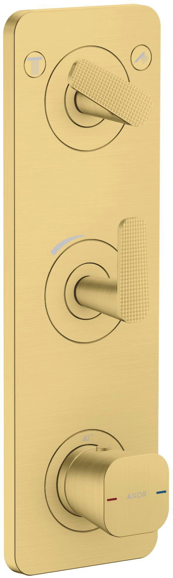 AXOR Citterio C Fertigmontageset Thermostatmodul UP mit Platte Cube cut chrom – 2 Verbraucher