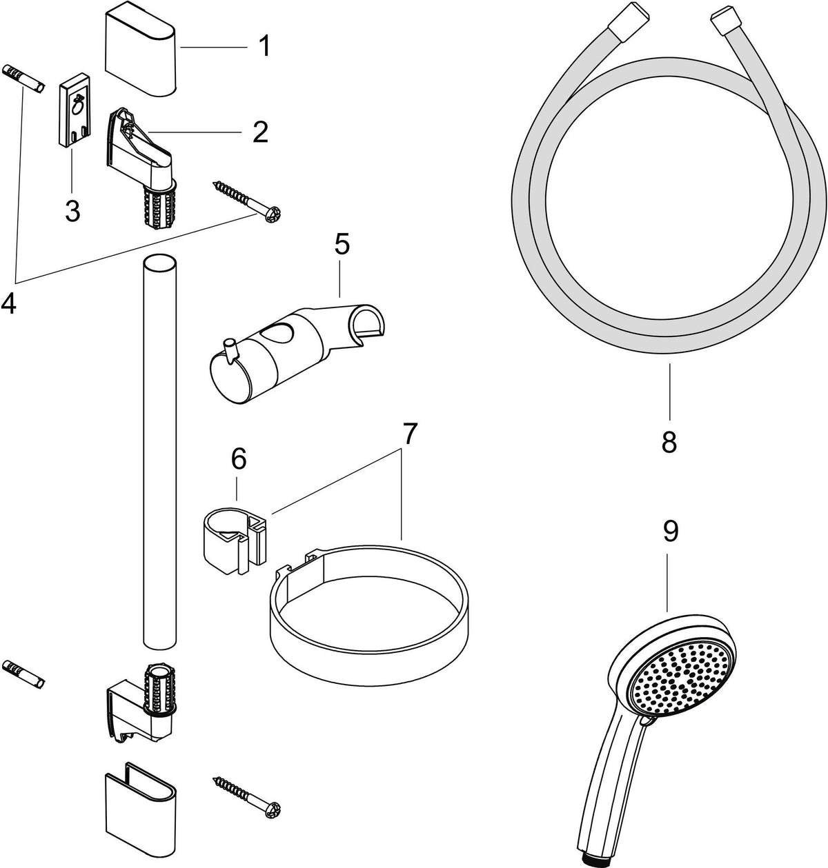 HANSGROHE Croma 100 Brauseset mit Unica'C 900 mm Brausestange und EcoSmart, Chrom