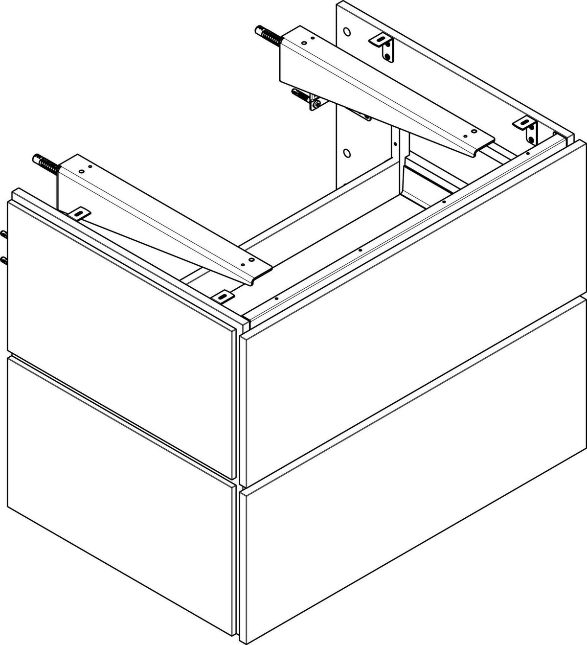 HANSGROHE Xilesa E Waschtischunterschrank 780 mm, 2 Schubkästen, Push-Open, SoftClose, Wandmontage