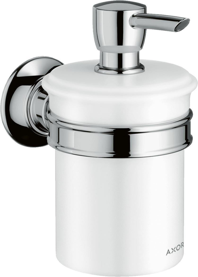 AXOR MONTREUX Lotionspender Wandmontage – 300 ml Porzellan-Behälter, verchromt