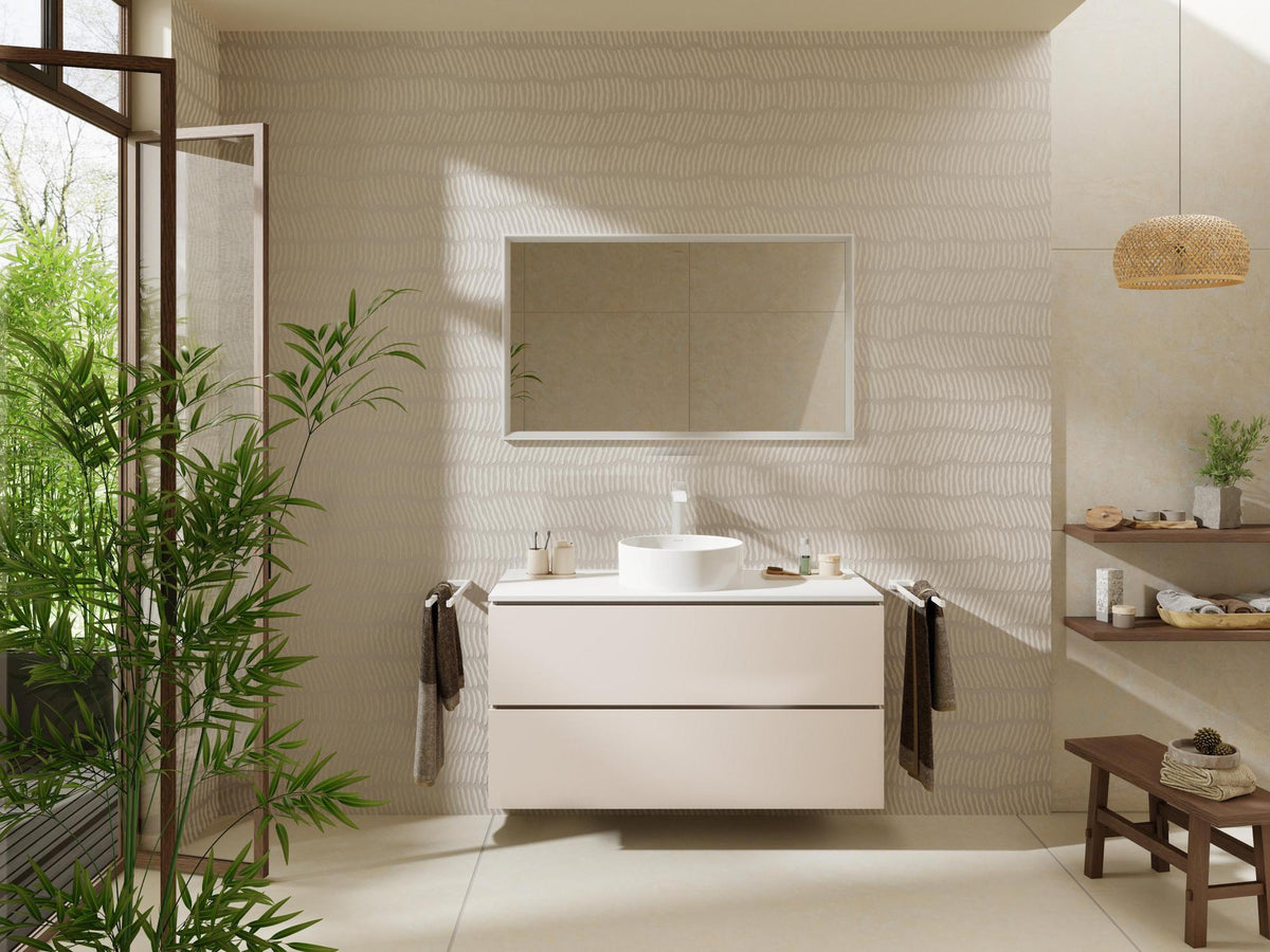 HANSGROHE Spiegel Xarita E mit LED-Beleuchtung und IR-Sensor, mattweiß, 1200 x 700 mm