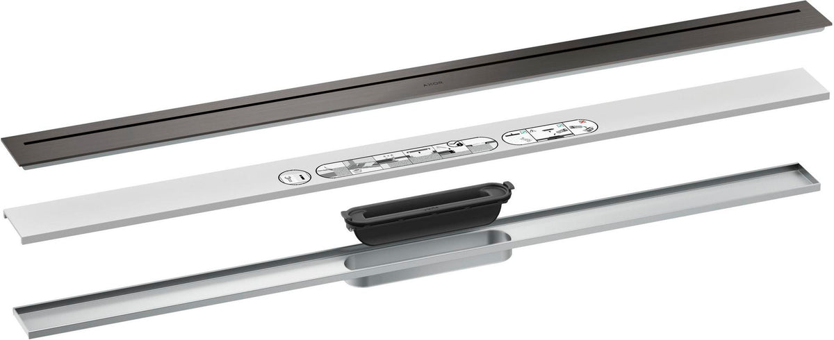 AXOR Drain Duschrinne Fertigset 1000 mm chrom – Designabdeckung, Dryphon, höhenverstellbar