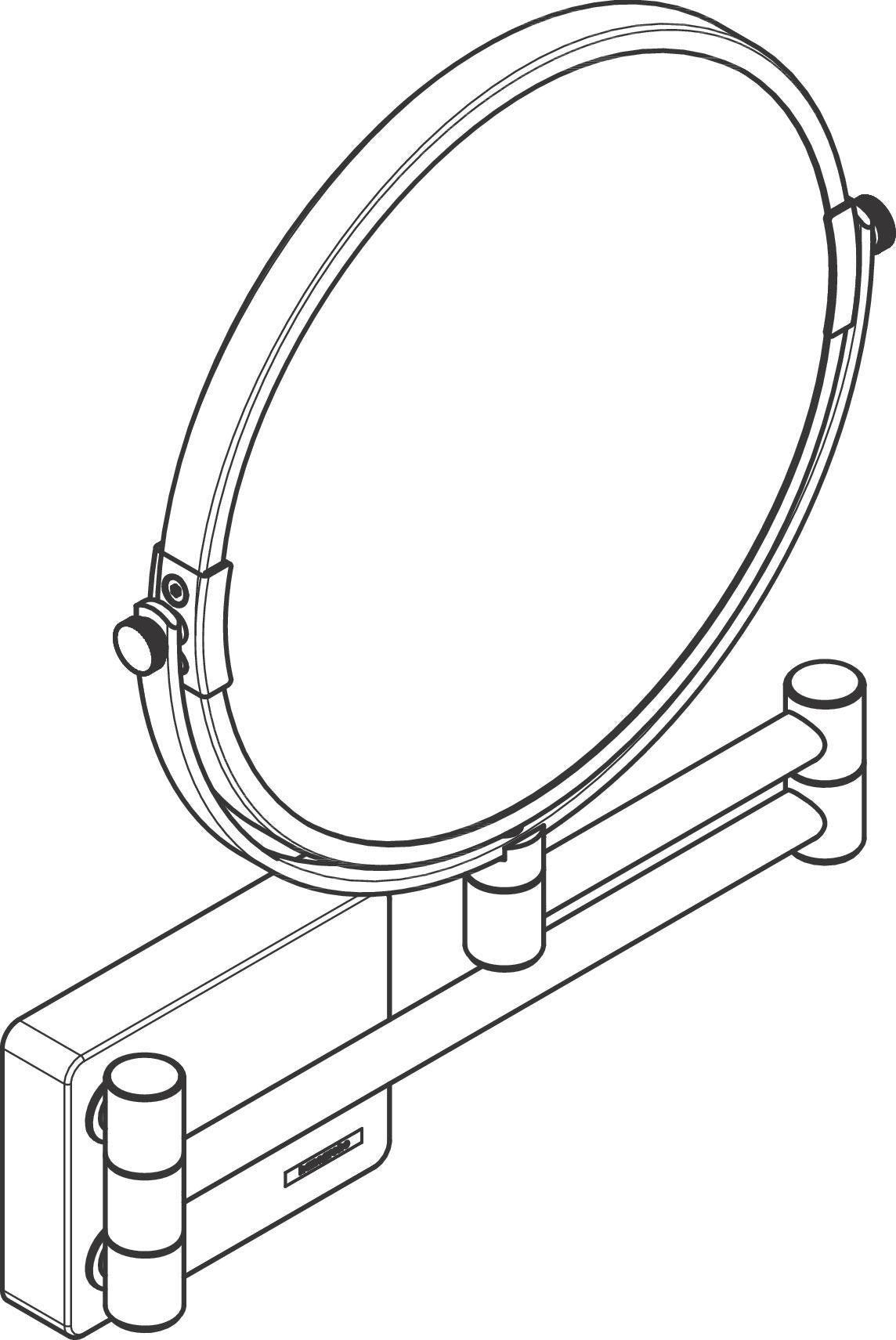 HANSGROHE AddStoris Kosmetikspiegel, rund, chrom, neigbar, 1-fach/3-fach Vergrößerung, Wandmontage