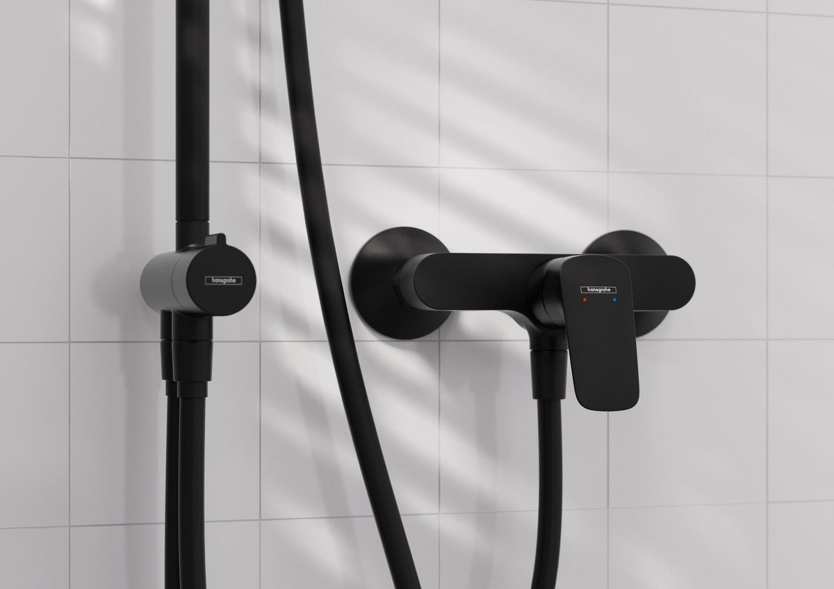 Hansgrohe Logis Brausemischer DN 15 Aufputz Chrom – Einhandhebelmischer mit Temperaturbegrenzung