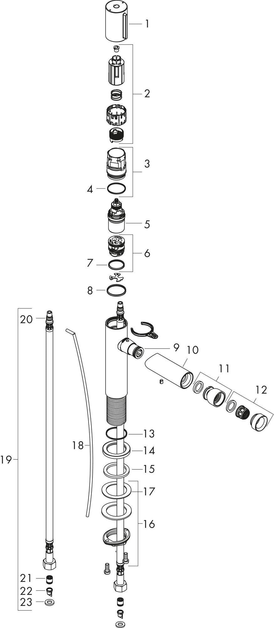 AXOR Uno Select-Bidetmischer von Hansgrohe – Chrom, 5 l/min, mit Ablaufgarnitur