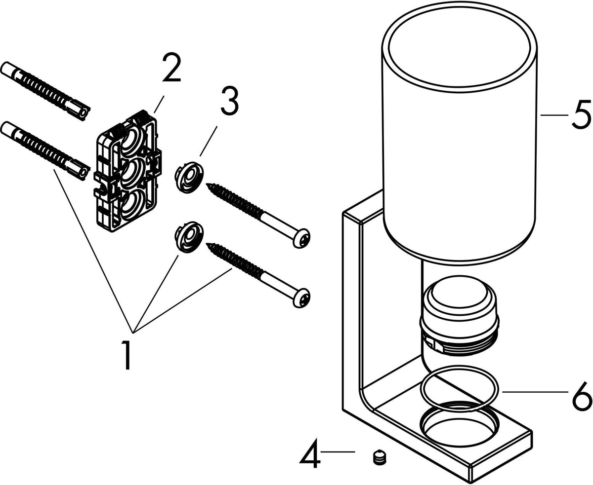 AXOR Universal Zahnputzbecher polished gold optic – Wandmontage, Metall & Glas, verdeckte Befestigung