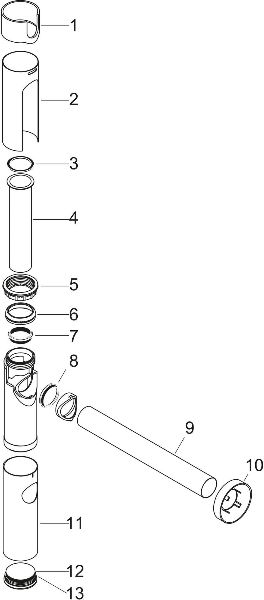 AXOR Designsiphon Flowstar in Chrom – Flaschensiphon mit 65–165 mm Verstellweg