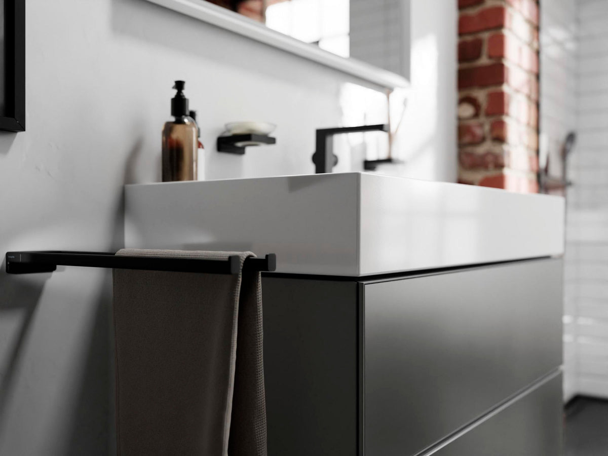 Hansgrohe AddStoris Handtuchhalter 2-armig 445 mm Chrom – Wandmontage, verdeckte Befestigung