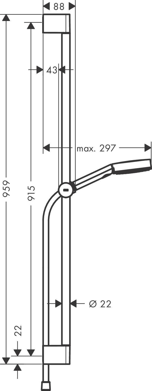 Hansgrohe PULSIFY SELECT 105 3jet Relaxation Brauseset mit Brausestange 650 mm Chrom