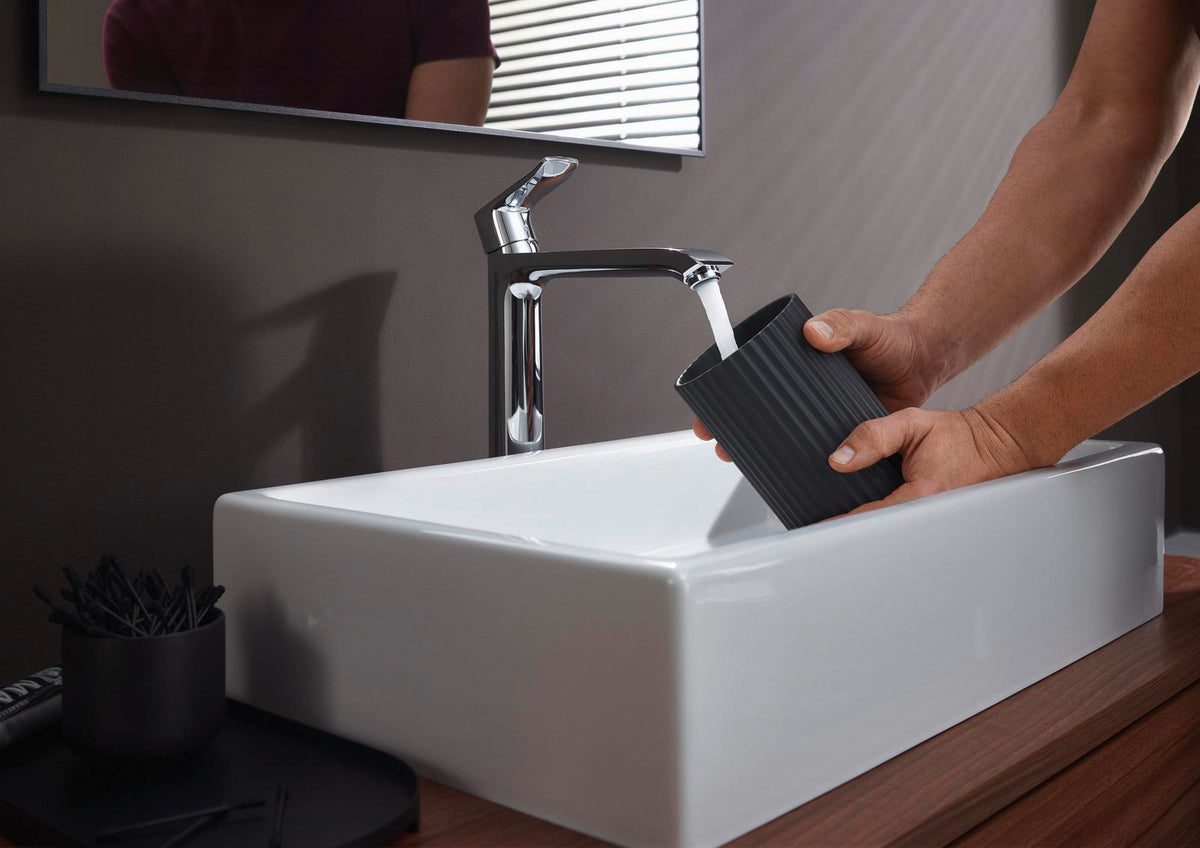 HANSGROHE Metris 260 Einhebel-Waschtischmischer mit ComfortZone, Zugstangen-Ablaufgarnitur und Temperaturbegrenzung, chrom