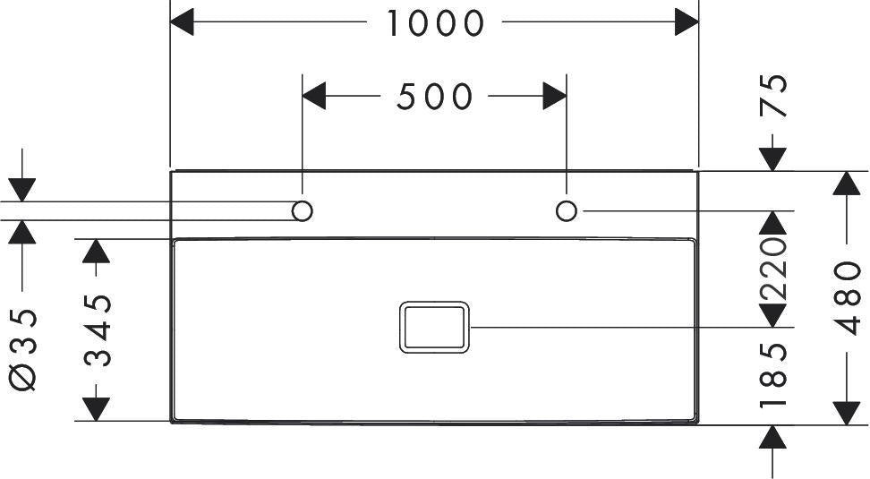 HANSGROHE Xevolos E Aufsatzwaschtisch 1000x480 mm weiß mit 2 Hahnlöchern und SmartClean